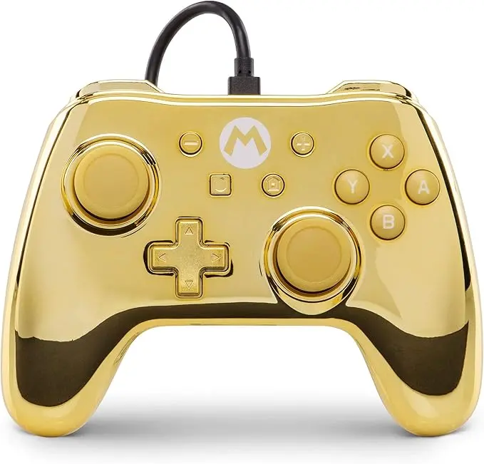 Powera Enhanced Wired Controller For Nintendo Switch - Chrome Mario 1