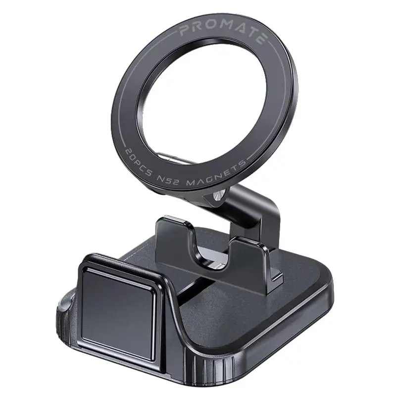 Promate 360° Rotatable Magsafe Compatible Smartphone Clip-On Mount - Black 1