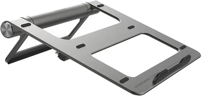 Promate Aluminum Laptop Stand With Usb-C™ Hub, 9-In-1 Detachable Usb-C™ Desk Hub Stand With 100W Usb-C™ Power Delivery, Silver 1