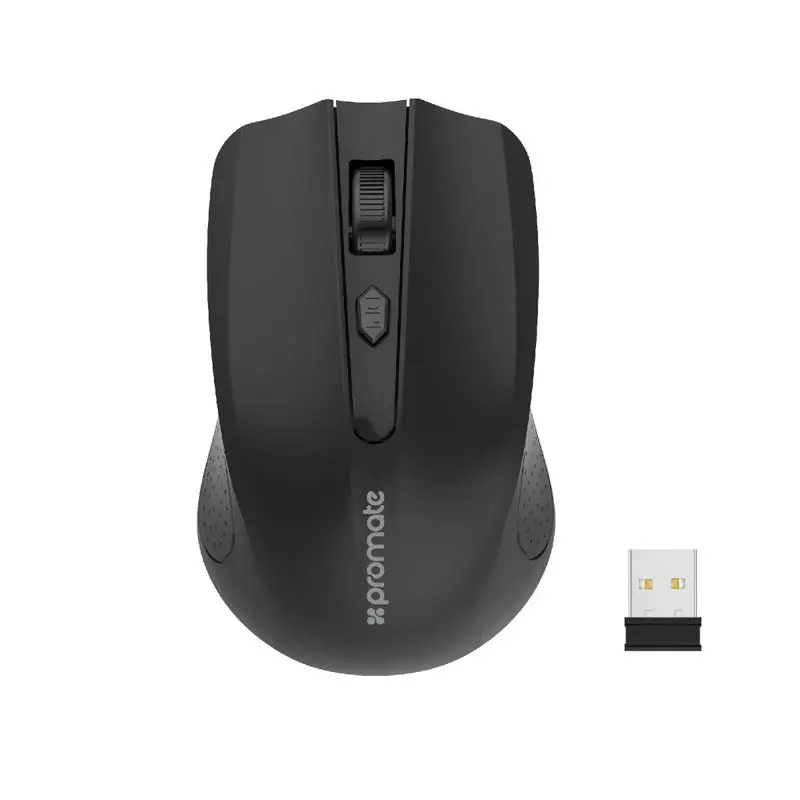 Promate - Clix-82.4Ghz Wireless Ergonomic Optical Mouse , Black 1