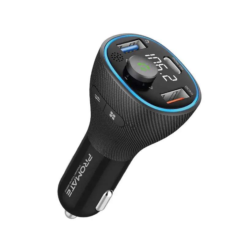Promate Universal Wireless Hands-Free Kit With Fm Transmitter - Black 1