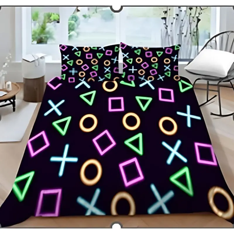 Ps Joystic Icons Creative Fashionable Unique Design Bed & Pillow Sheet 1
