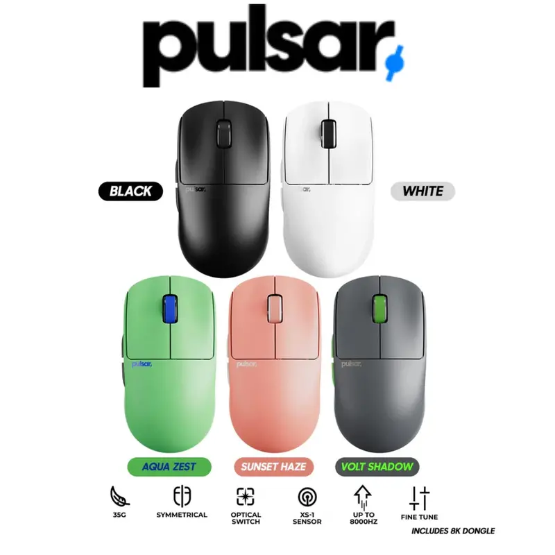 Pulsar X2 Wireless Gaming Mouse Crazylight, Dpi 32,000, 750 Ips, 35 G 1