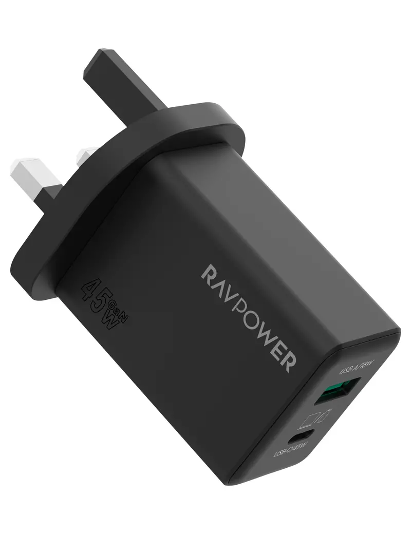 Ravpower Rp-Pc1099 Gan Pd45w 2-Port Wall Ch - Rp-Pc1099 1