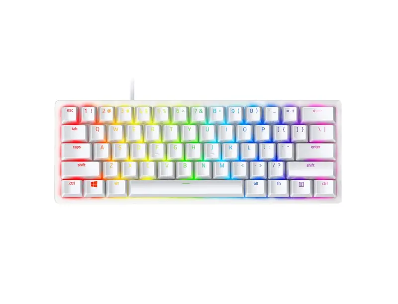 Razer Huntsman Mini Gaming Keyboard 60% Mercury Edition,Rgb Lighting, Purple Clicky Optical Switch - White Rz03-03393300-R3u1 1