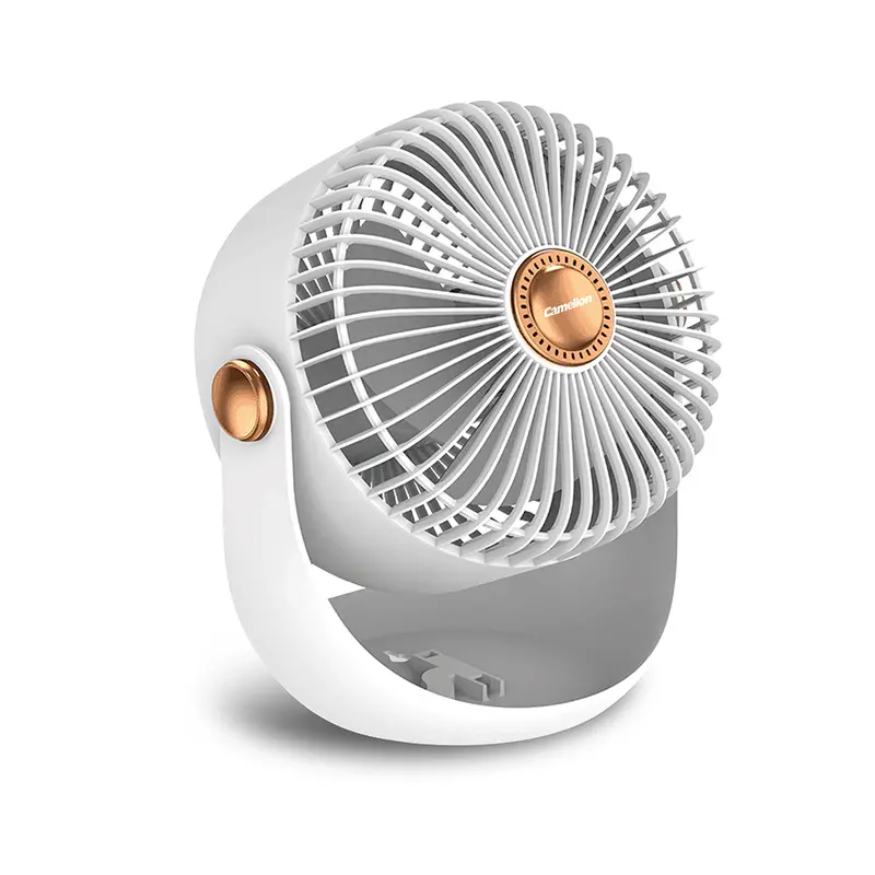 Rechargeable Fan,White Color,Abs Material, Product Size(Lxwxh):150X150x289mm,Built-In 3.7V 2400Mah 18650 Battery Pack By Camelion 1