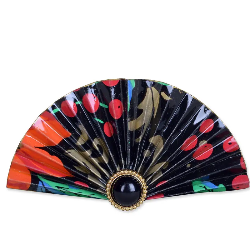 Red/Black Fan Brooch 1