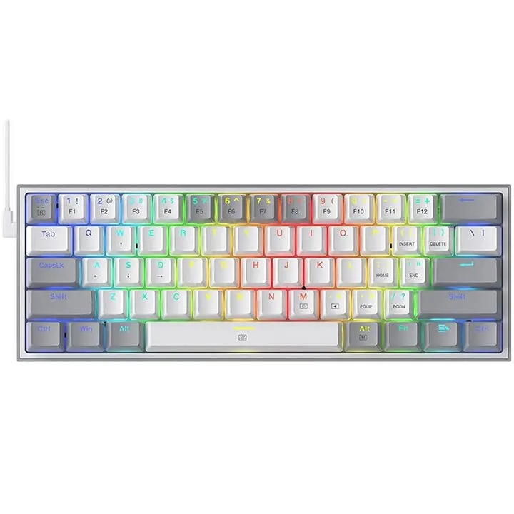 Redragon K617 Fizz 60% Wired Rgb Mechanical Gaming Keyboard - White/Grey 1