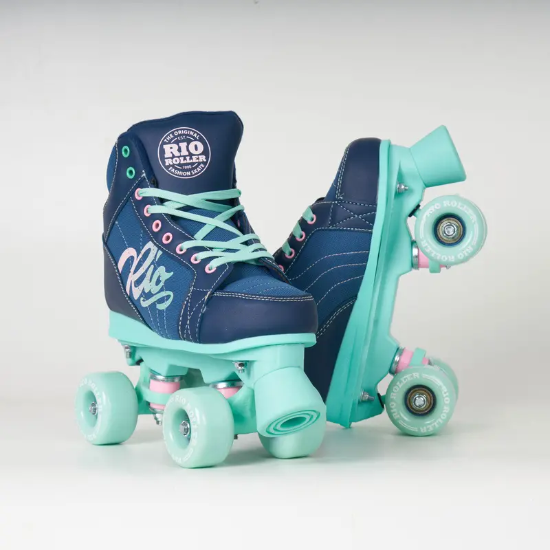 Rio Roller Lumina Quad Skates - Navy / Green 1