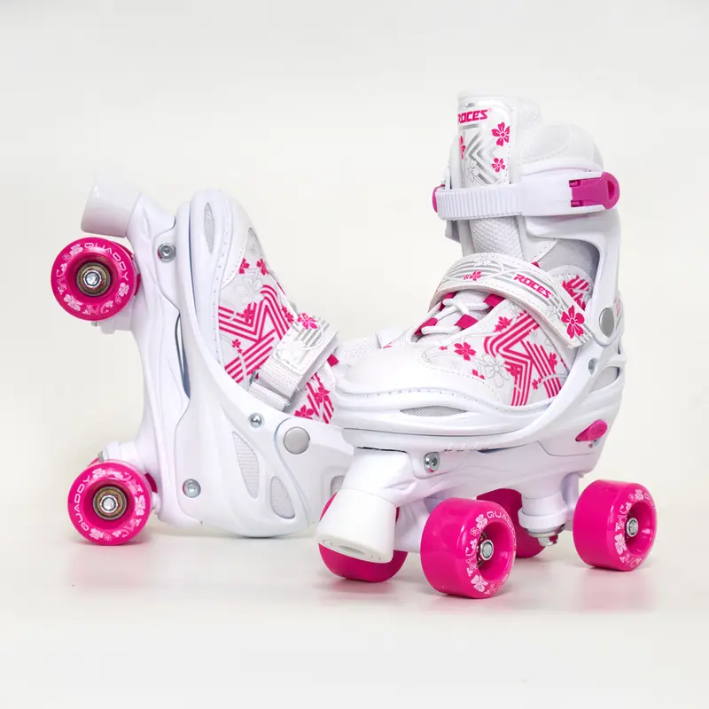 Roces "Quaddy" - Kids Pink Adjustable Roller Skates 1