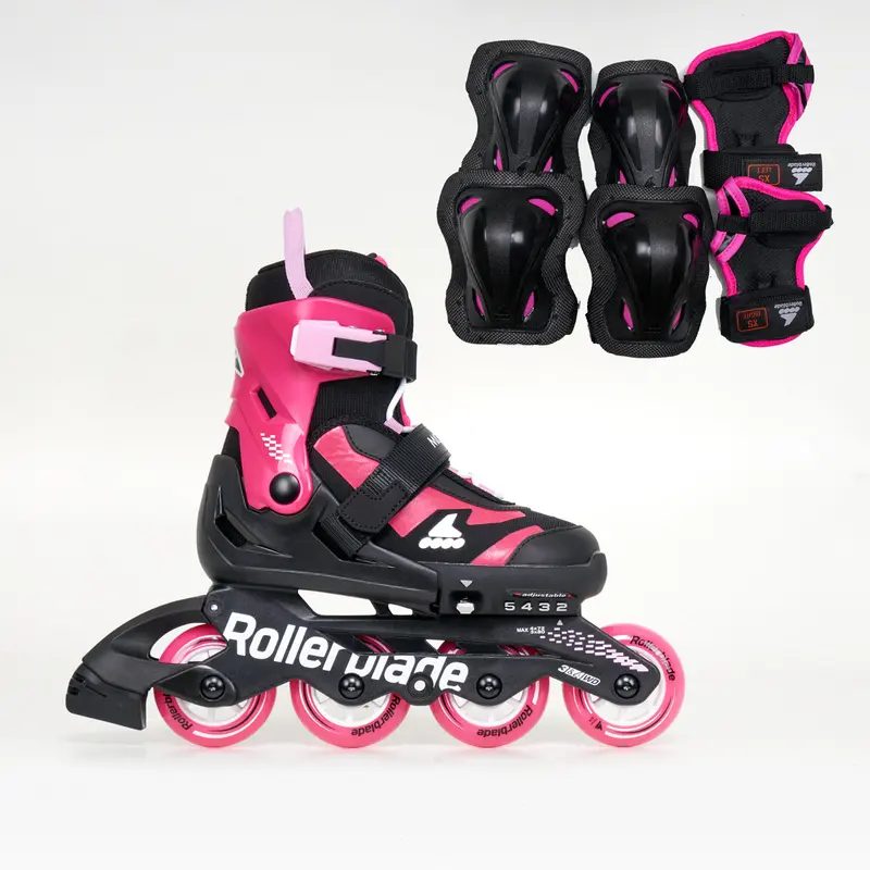 Rollerblade Microblade Combo Junior Adjustable Inline Skates - Black / Pink 1