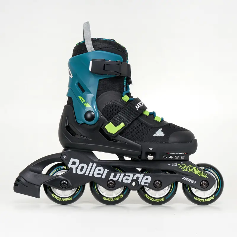 Rollerblade Microblade Xt Junior Adjustable Inline Skates - Black / Petrol Green 1