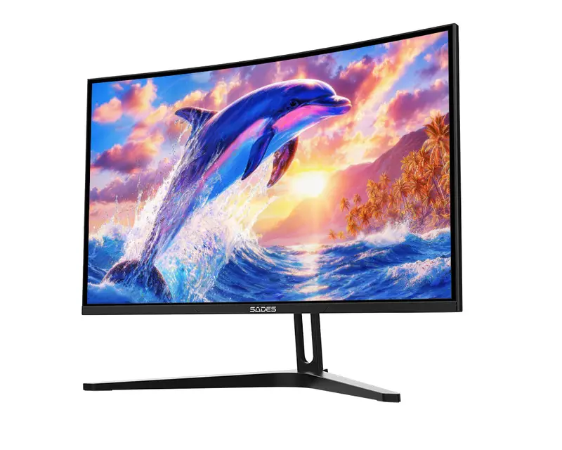 Sades Fs-Dolphin-27 Sa-C01f27 27"  Fhd (1920X1080), 300Hz Refresh Rate, 0.5Ms Response Time, Hdmi 2.1, Va Curved Gaming Monitor - Black Sa-C01f27 1