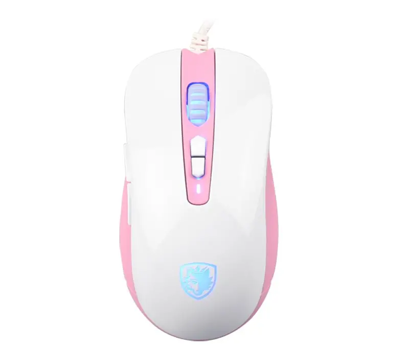 Sades Musket Gaming Mouse - White & Pink -S15 1