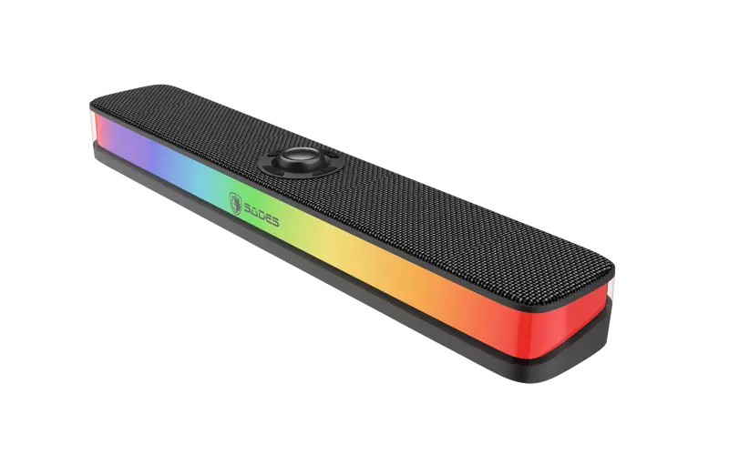 Sades Posevolt Sa-Sp01-B Compact Desktop Soundbar With 6 Rgb Modes - Black 1