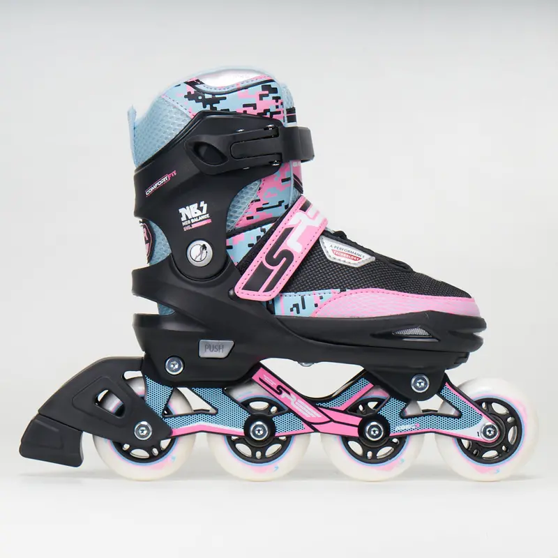 Sfr Pixel Adjustable Junior Inline Skates - Blue/Pink 1