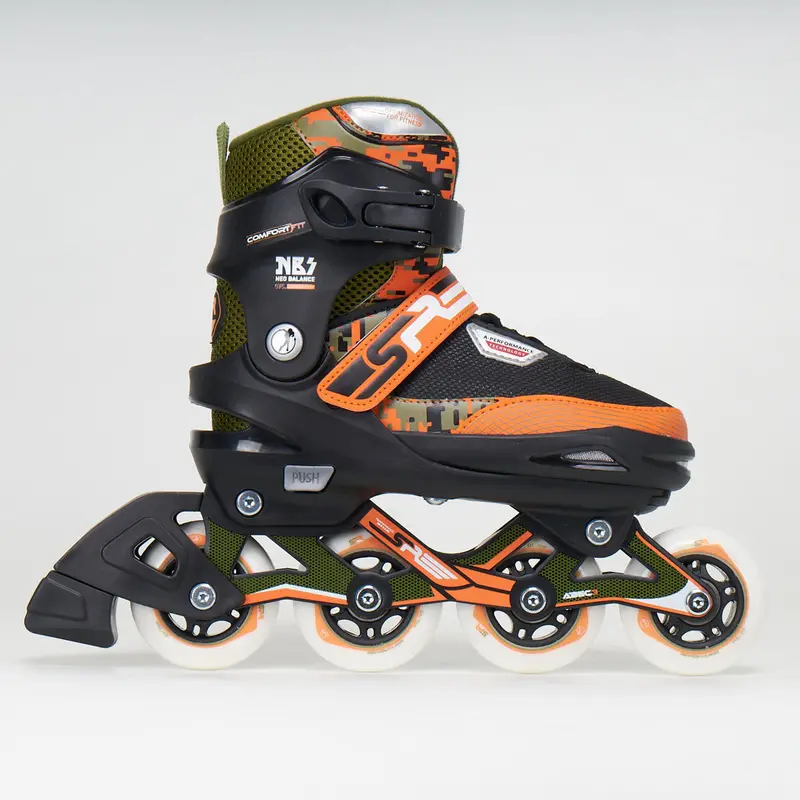Sfr Pixel Adjustable Junior Inline Skates - Green/Orange 1