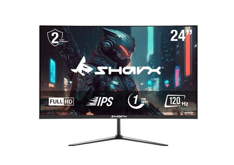 Sharx Gaming Monitor 24", Fhd 120Hz Refresh Rate, 1Ms, Ips, Fhd, 2.1Hdmi, Fixed Stand, Free Sync, G-Sync Compatible Model B24f120i. 1