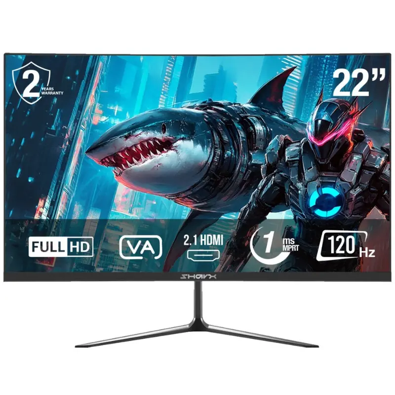 Sharx Jaws 22F120v ,Fhd 1080 ,1Ms Response Time ,120Hz Refresh Rate, Hdmi 2.1, Va Flat Gaming Monitor 1