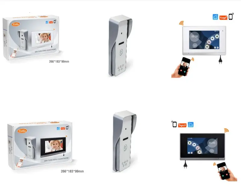 Smart Ip Video Intercom System, 7″ Touch Indoor Monitor + 2Mp Outdoor Door Station, Tuya Wifi, Sky-Ip-M75t-Tuya + Sky-Ip-P4 1