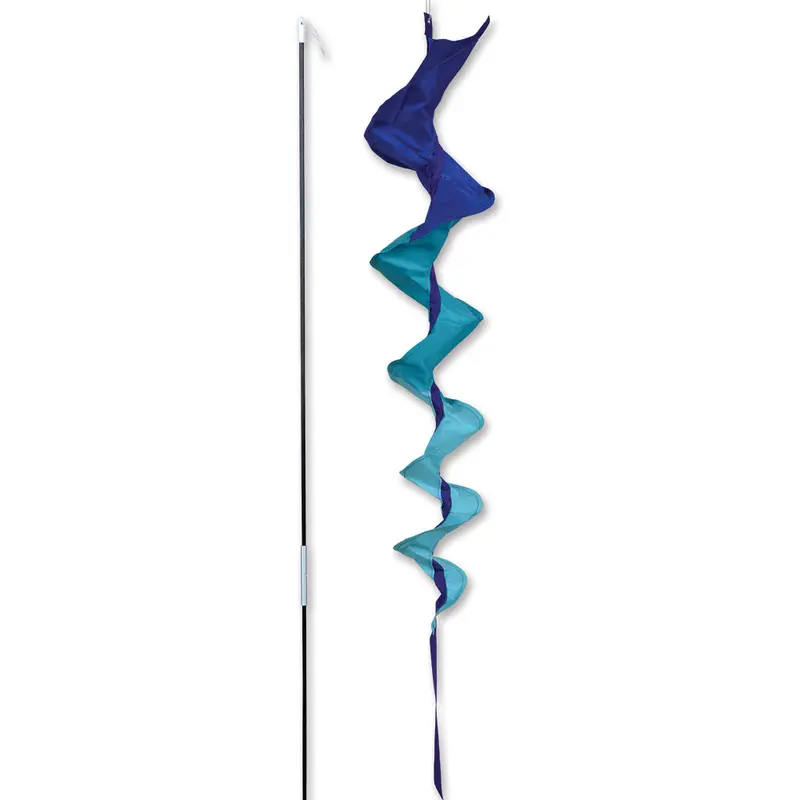Soundwinds Medium Fusilli Spinning Recumbent Bike Windsock - Blue 1