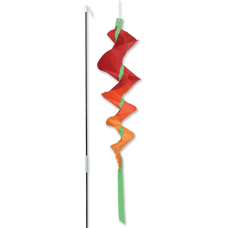 Soundwinds Small Fusilli Spinning Recumbent Bike Windsock - Orange 1