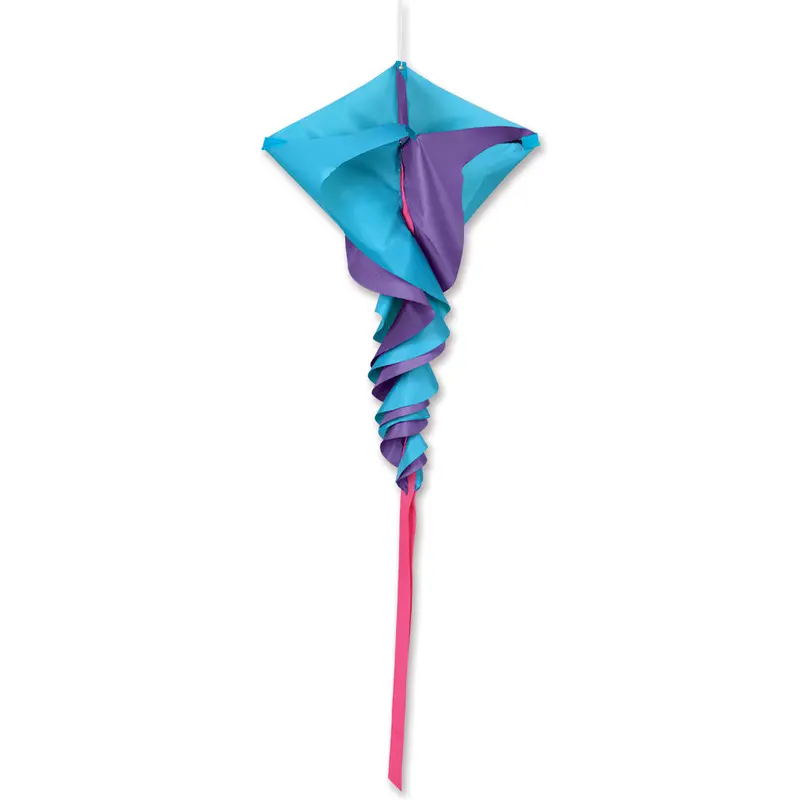 Soundwinds Small Rotini Spinning Windsock - Purple Teal 1