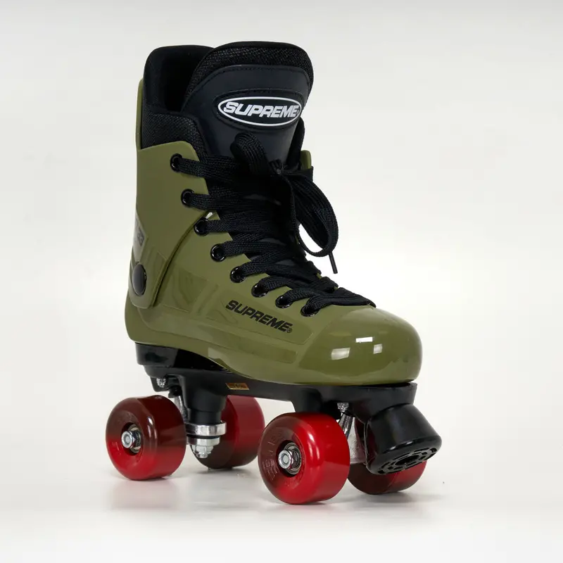 Supreme Turbo 33 Roller Skates + Sims Wheels | Olive Green 1