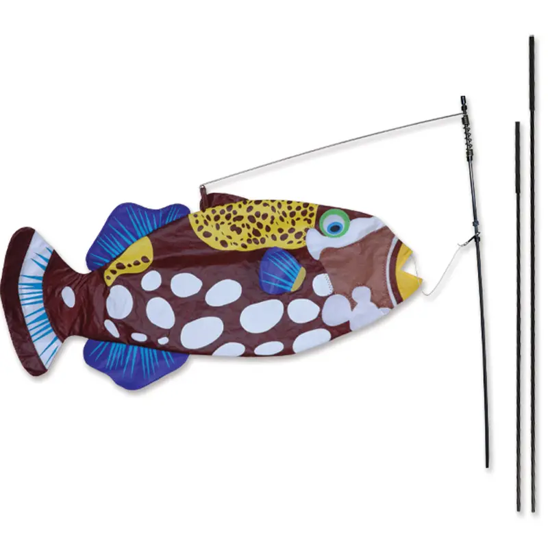 Swimming Fish Recumbent Bike Flag - Clown Triggerfish 1