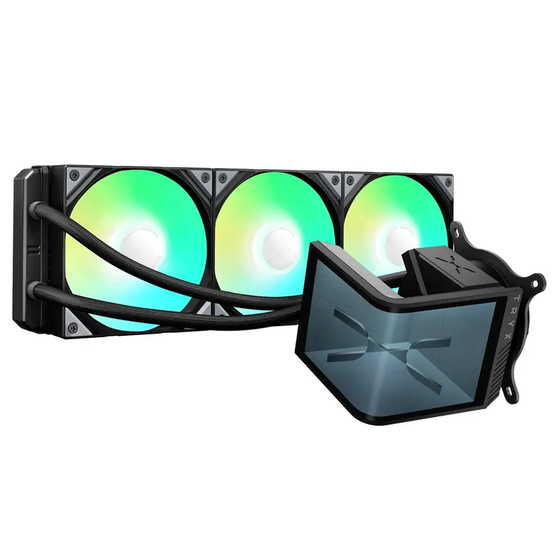 Tryx Panorama Se Argb 360Mm Liquid Cpu Cooler With 6.67 Inch Rotatable Amoled Screen, Black 1