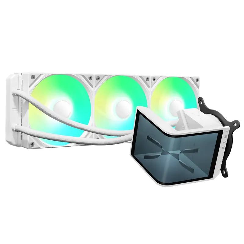 Tryx Panorama Se Argb 360Mm Liquid Cpu Cooler With 6.67 Inch Rotatable Amoled Screen, White 1
