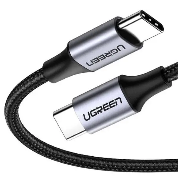 Ugreen Usb-C To Usb-C Round Cable Nickel Plating Aluminum Shell 1M (Gray Black)Us261 Us261-50150 1