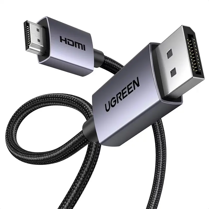 Ugreen Video Cable Displayport To Hdmi, 4K@30Hz, 10.2 Gbps, Plug&Play, 2M - Grey (Dp125 - 35842) 1