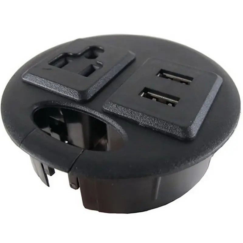 Ul Certified Power Grommet - One Power Outlet, Two Usb Ports, And Fits Cable Holes With Diameter 80Mm 1