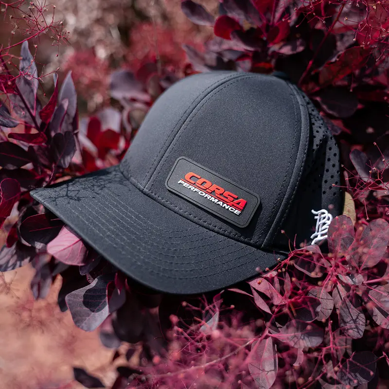 Velcro Back / Corsa Hat | Black W Small Patch 1