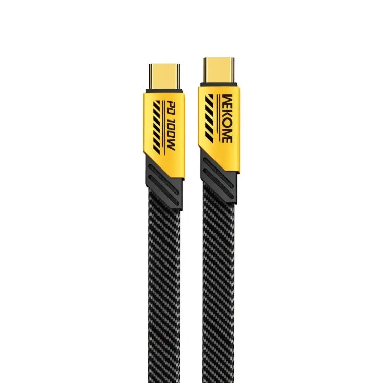 Wekome Wdc-192 Mech Series 100W Usb-C/Type-C To Usb-C/Type-C Fast Charge Data Cable, Length: 1M - Yellow 1