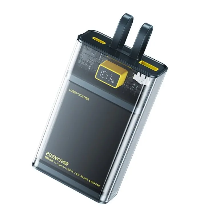 Wekome Wp-325 20000Mah Pioneer Series Explore 22.5W Fast Charge Power Bank With Cable - Black 1