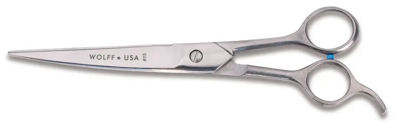 Wolff 8.5" Filipino Style Grooming Shears With Curved Blades 1