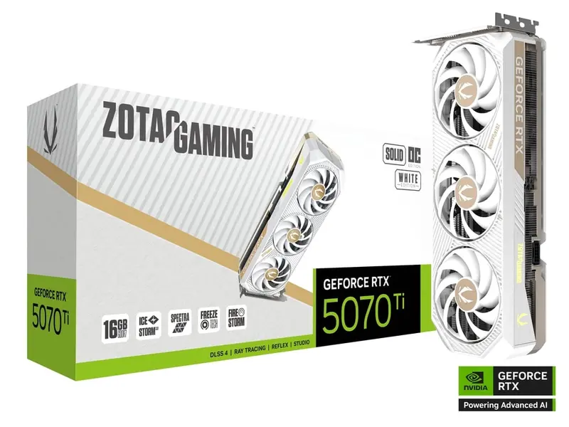 Zotac Gaming Geforce Rtx 5070 Ti Solid Core Oc 16Gb - White 1