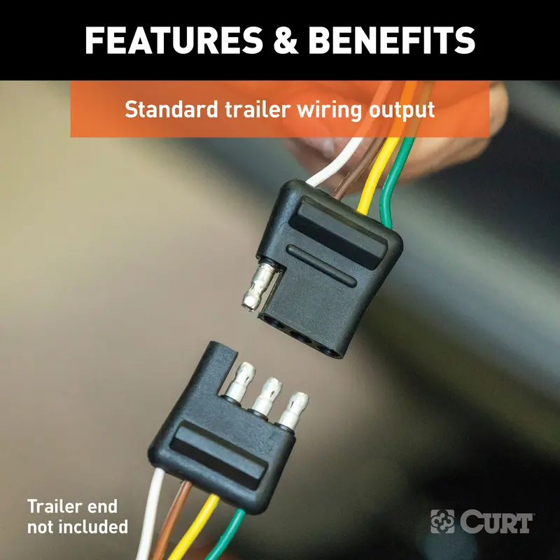 Curt 56405 Vehicle-Specific Wiring Harness – 4-Way Flat Trailer Connector For Volkswagen Golf Gti 1