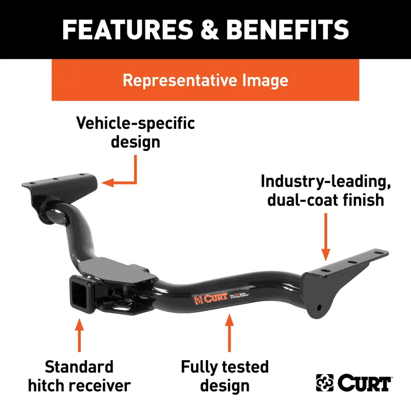 Curt Class 3 Trailer Hitch With 2-Inch Receiver For Lexus Rx350L And Toyota Highlander 1