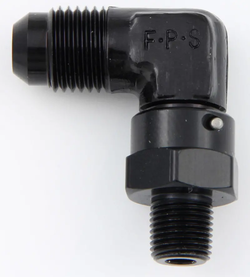 Fragola 499162-Bl #6 An X 1/8” Npt 90° Black Swivel Adapter 1