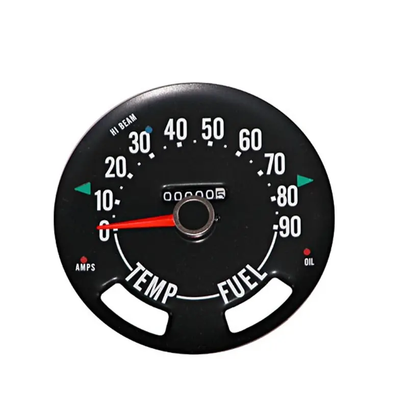 Omix-Ada 17207.01 Mechanical Speedometer Head – 0–90 Mph Range, Black Dial With Red Pointer 1