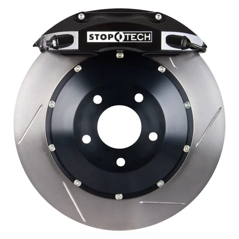 Stoptech Big Brake Kit – Front Slotted Two-Piece Rotors With Black Calipers (83.118.4700.51) 1