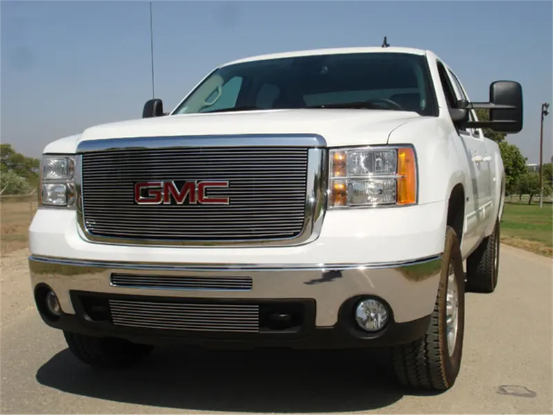 T-Rex 21207 Billet Aluminum Grille – Horizontal Bar Design, Polished Finish, Overlay Style 1